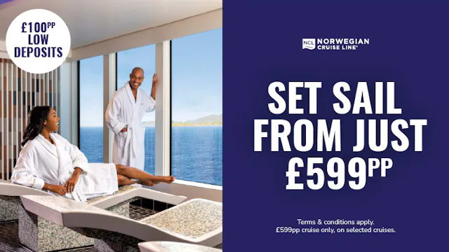Set sail from just £599pp with low £100pp deposits with NCL Cruises