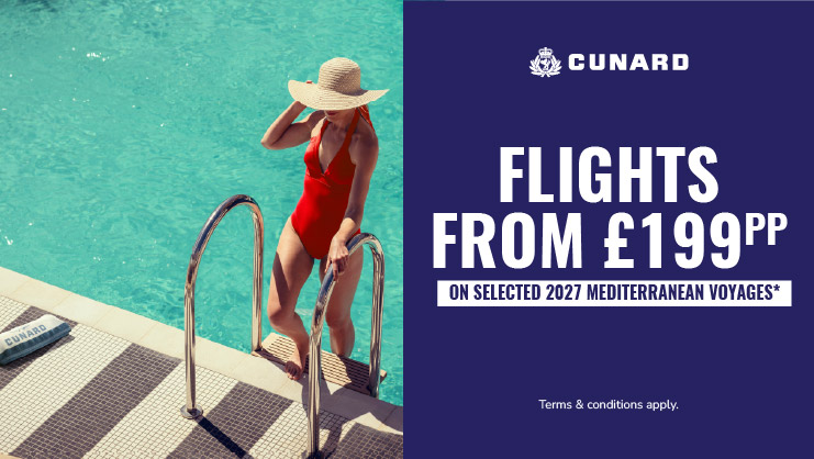Flights from £199pp on selected 2027 Mediterranean Voyages