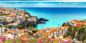 Panoramic view of colourful Funchal